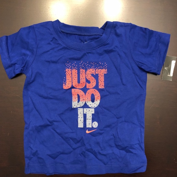 baby blue and red nike shirt